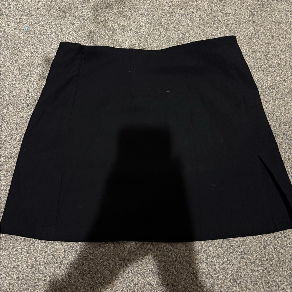 Black low rise miniskirt